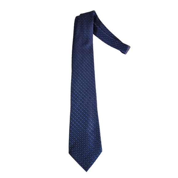 Calvin klein Blue Pola-Dot 100% Silk Men's Tie - Picture 2 of 10